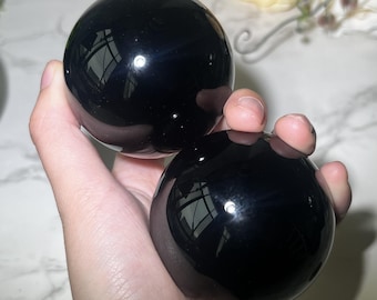 Natural Black Obsidian Sphere, Polished Premium Obsidian Crystal Sphere, Meditation Ord, Scrying Divination, Healing Crystal Ball