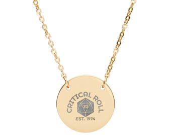 Collier de dés personnalisé D20 Critical Roll | Pendentif personnalisé avec gravure de l'année de naissance | Cadeau RPG de table