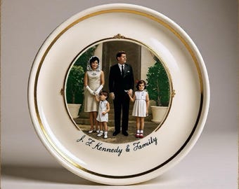 Vintage JFK family commemorative plates