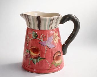 Tracy Porter Octavia Hill Ceramic Pitcher, Floral Farmhouse Vase, Vintage Style Kitchen Decor, Cottagecore Serving Pitcher