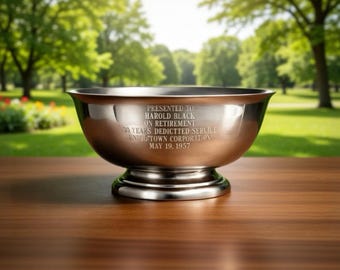 Sheridan Silver Paul Revere Presentation Bowl | Vintage Silverplate Centerpiece