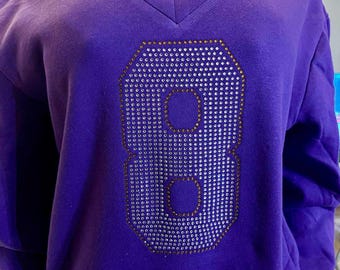 Number 8 rhinestone sweater