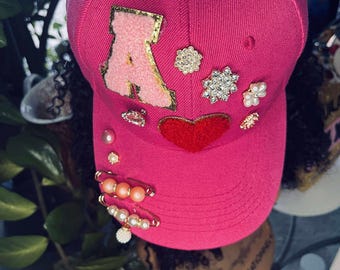 pretty in pink bling trucker hat for the pink lovers