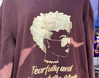 Faithfully and wonderfully made sweater Gold