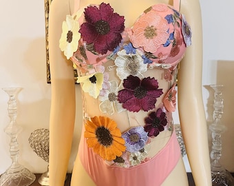 beautiful flower bodysuit