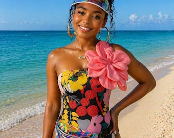 beautiful flower bodysuit with print