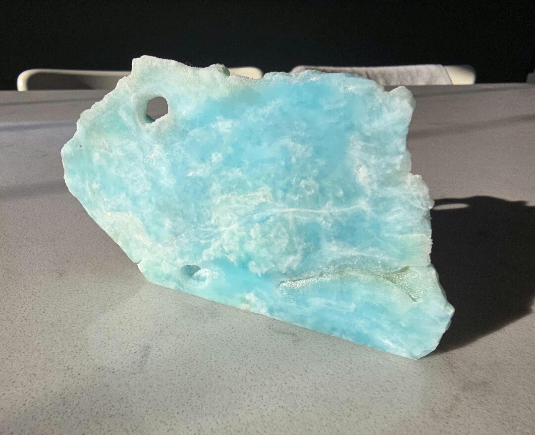 Turquoise Colcite Caribbean Calcite Slab • Polished Turquoise & Cream Crystal (149g) - Etsy