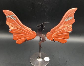 Red Jasper Dragon Wings 148g • Hand-Carved Crystal Carving with Stand