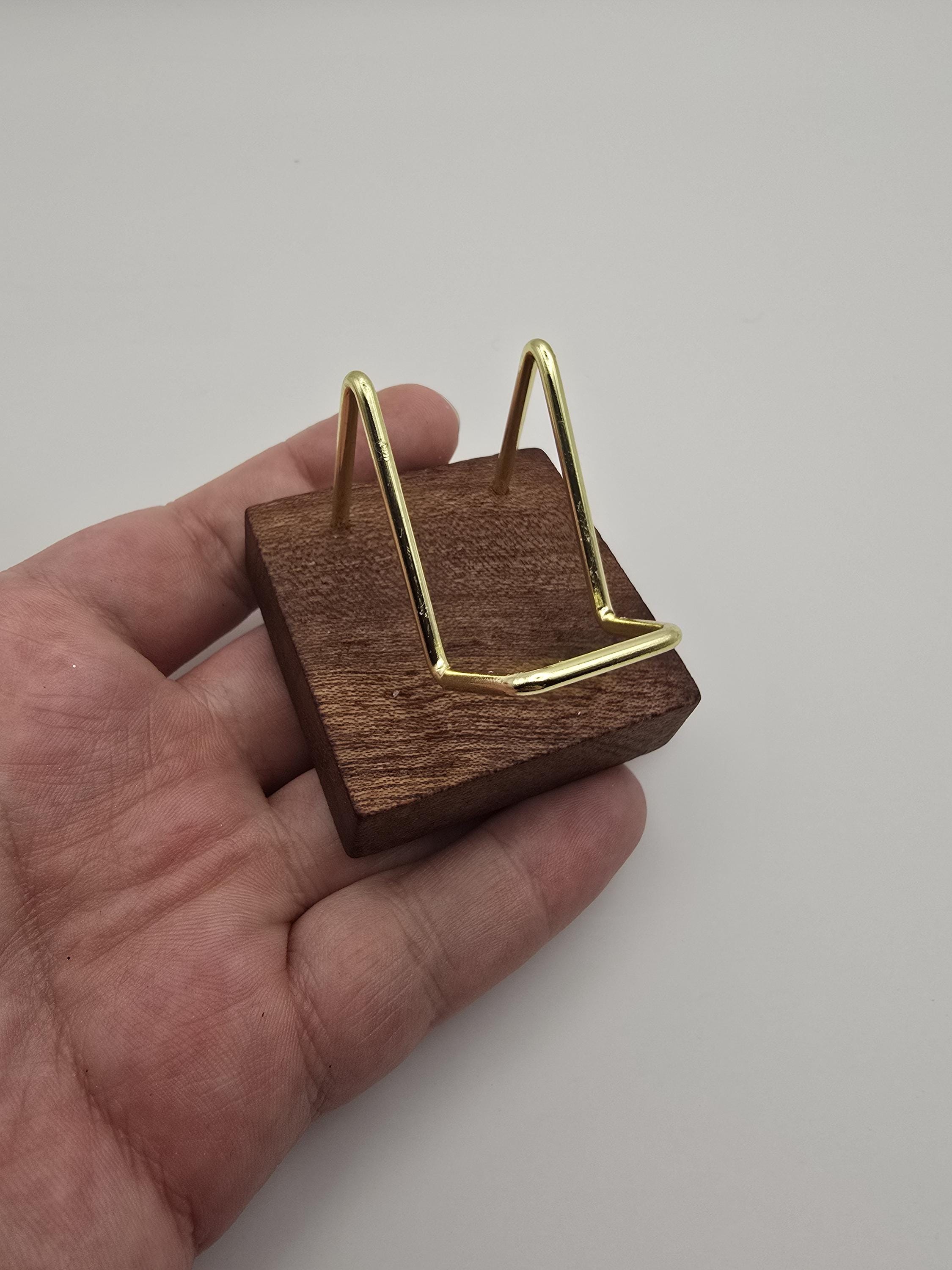 Wood & Brass Specimen Display Stand - Crystal, Fossil and Mineral ...