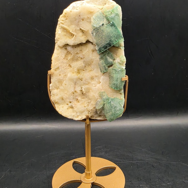 De’an Mine Green Fluorite Specimen • Large Chinese Fluorite Crystal • UV Fluorescent Mineral • Collector Display