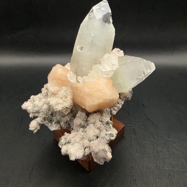 Rare Apophyllite Stilbite Albite Zeolite Cluster • Pashan India Collector Specimen