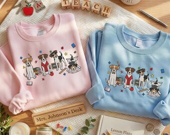 Embroidered Danish-Swedish Farmdog Sweatshirt | Cute Teacher Dog Mom Shirt | Back to School Hoodie | Dog Lover Gifts | Happy Teacher Day