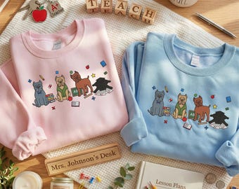 Embroidered Cane Corso Sweatshirt | Cute Teacher Dog Mom Shirt | Back to School Hoodie | Dog Lover Gifts | Happy Teacher Day