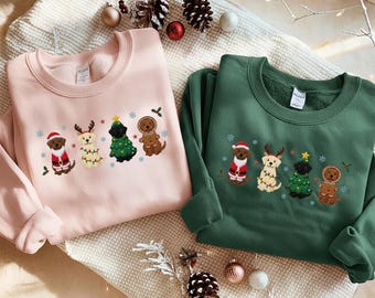 Embroidered Labrador Retriever Sweatshirt, Lab Christmas Shirt, Dog Lover Gift, Lab Mom Hoodie, Embroidered Holiday Tee, Dog Mom Gifts