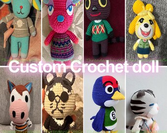 Custom Animal Villager Crochet Doll, Cozy Game Character Amigurumi, Custom Plush Commission, Personalized Gamer Gift, Anime Plush Toy