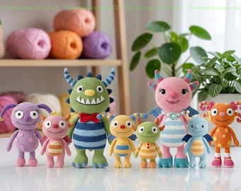 Custom Henry Hugglemonster Crochet Doll, Henry Monster, Summer Cobby Hugglemonster, Roarsville Characters Dolls, Crochet Monster Plush Toys