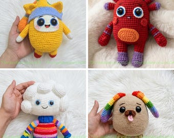 Custom Beddy Byes Crochet Dolls, Crochet Memo and Baba, Yummy Dog Doll, Play Tree Plush, The Yummies Stuffed Dolls, Beddy Byes Plush Toys