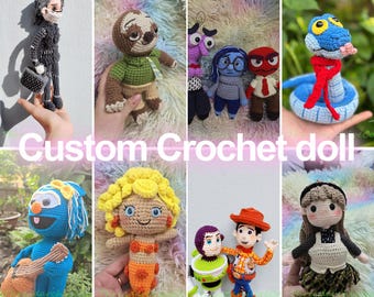 Custom Character Crochet Doll, Gothic Man Plush, Space Hero Amigurumi, Cowboy Toy, Emotion Dolls, Personalized Plush Commission