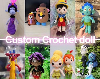 Custom Crochet Plush Commission, Fairy Tale Amigurumi, Sea Creature Doll, Spooky Halloween Plush, Personalized Character Stuffed Animal