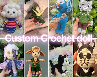 Custom Animal Crochet Doll, Fantasy Dragon Plush, Musician Amigurumi, Personalized Pet Doll, Custom Plush Anime, Original Character Toy