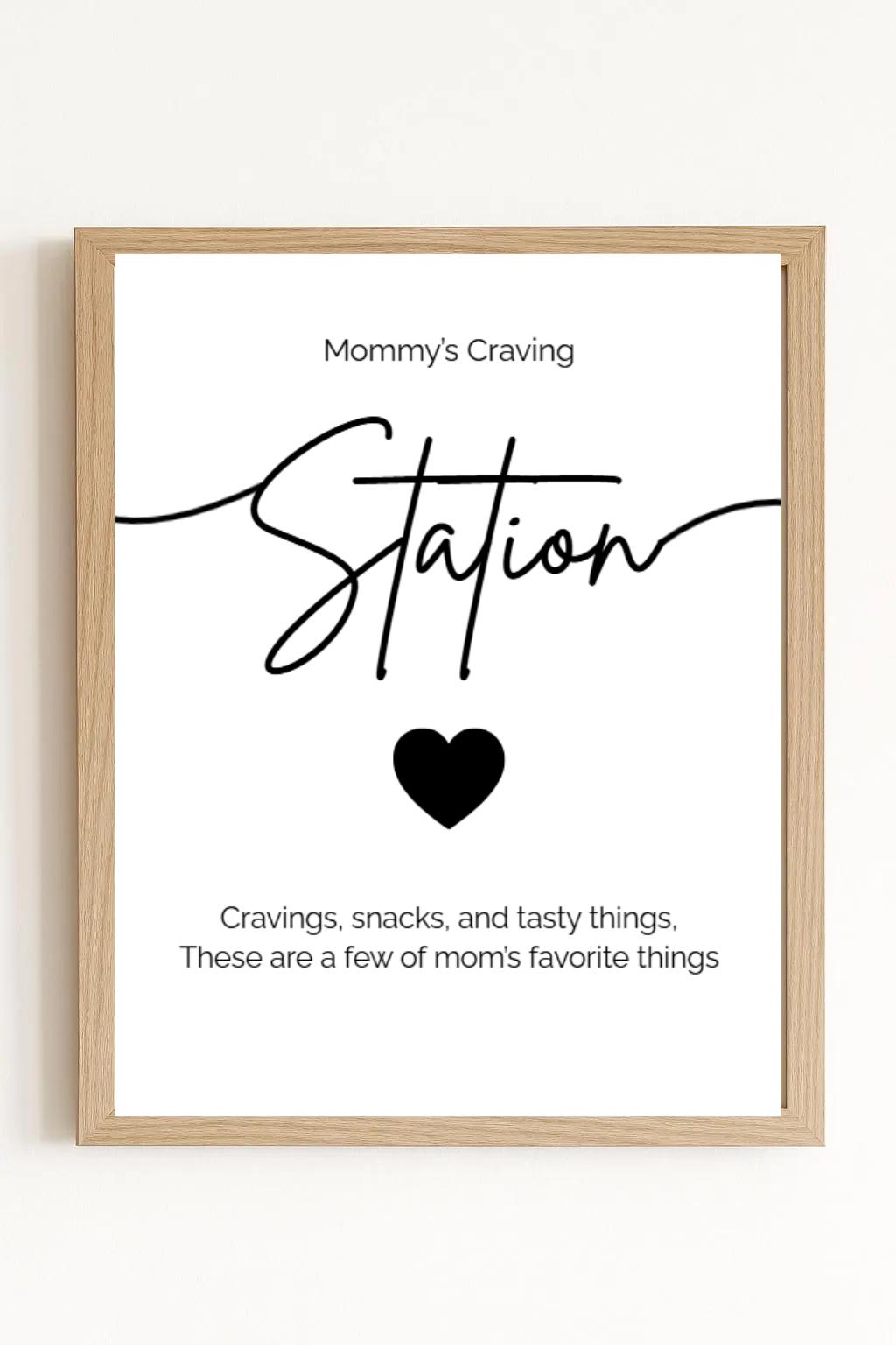 Mommy's Craving Station Sign: Baby Shower Canva Template (digital ...