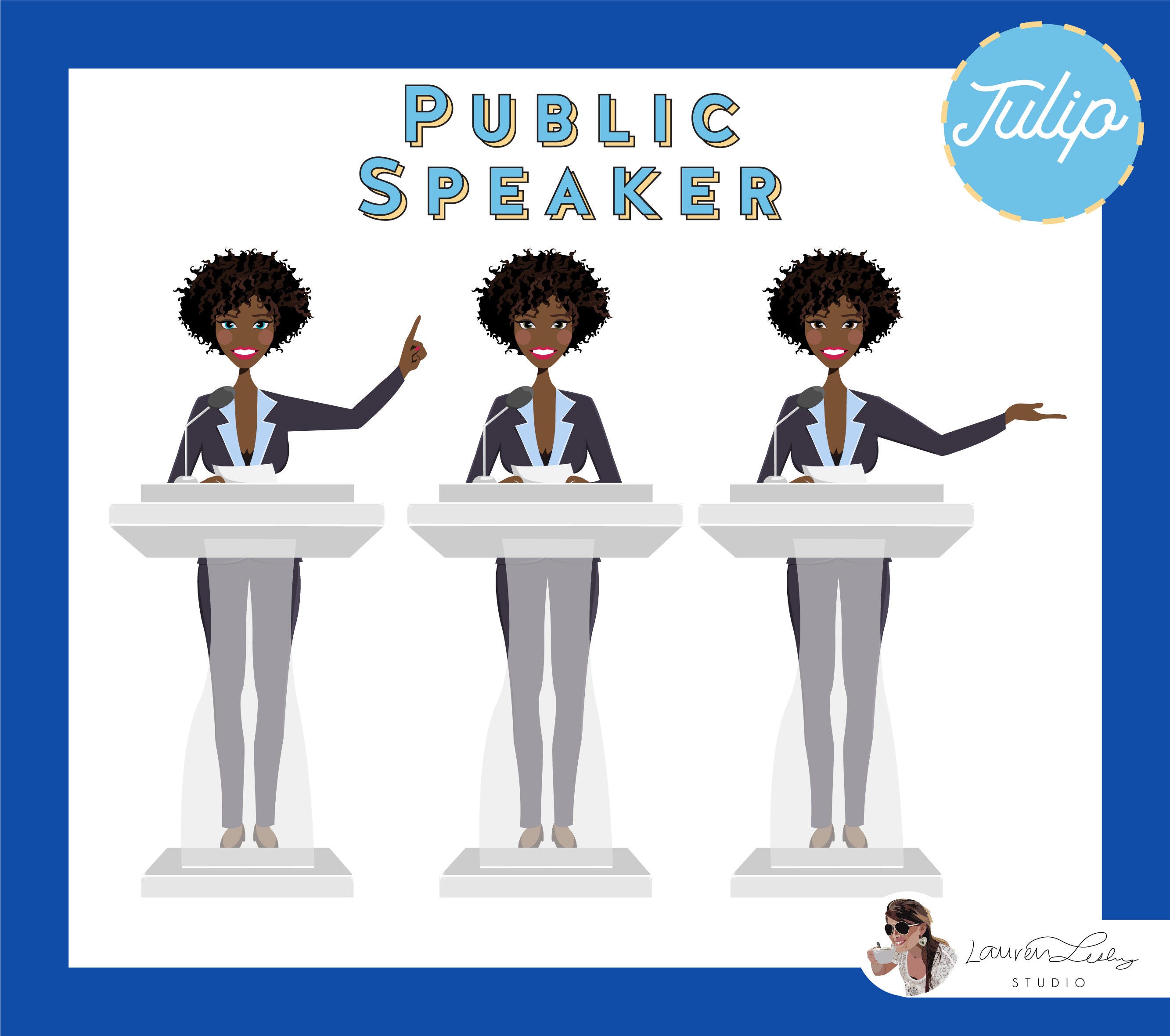 Public Speaker Lecturer Clip Art Logo Professor Etsy