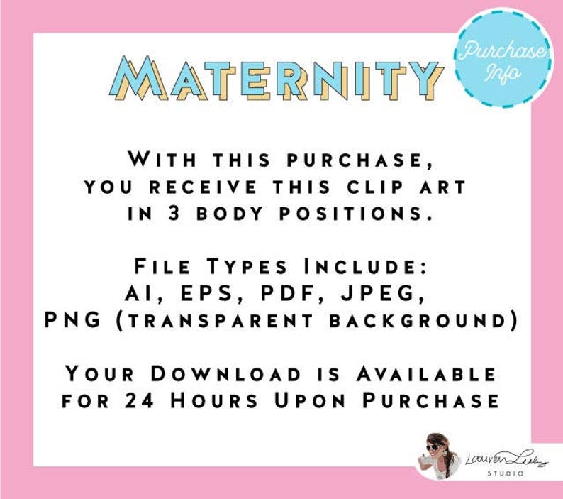 Maternity Portrait Pregnant Lady Logo Clip Art Illustration Portrait Logo Personalized Customized Vector Art