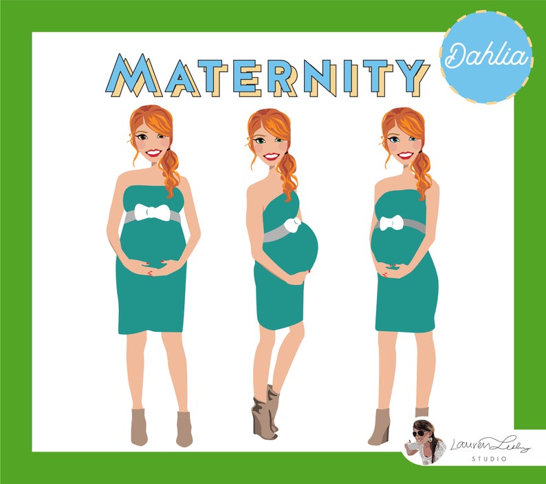 Maternity Portrait Pregnant Lady Logo Clip Art Etsy
