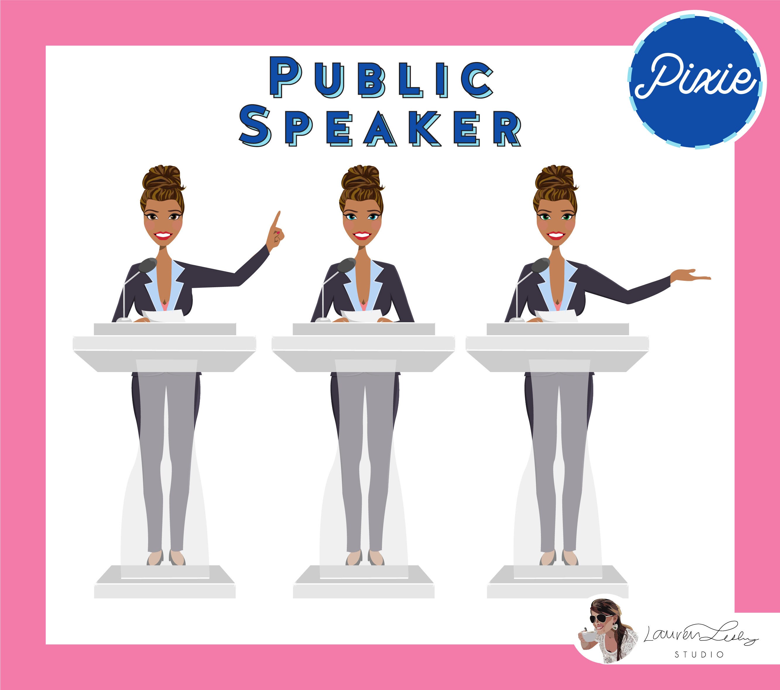 Public Speaker Lecturer Clip Art Logo Professor Etsy