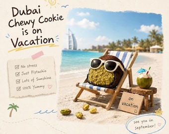 Chef-Crafted Dubai Chocolate Chewy Cookie/Pistachio/4pc [Summer Break-Back in Sept]