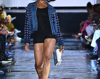 Kente Legacy Jean Jacket | African Print Streetwear, Heritage Fashion