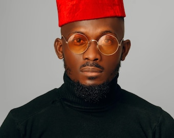 Afrikanische Samtkappe | Traditioneller Afrikanischer Hut | Herren Kulturelle Cap | Fila Hut aus Samt | Afrikanische Hochzeitsmütze | Unisex Erbsen-Hut