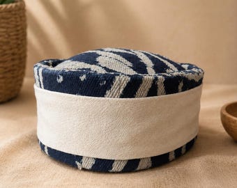 Gorro Ndop Toghu / Sombrero tradicional Bamileke / Gorro de herencia africana / Tocado de algodón índigo / Sombrero de boda cultural / Moda camerunesa