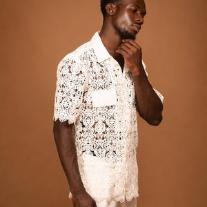 lace dress for men total look Male dress shirts always come in a variety of types Sheer Red Floral Lace Button