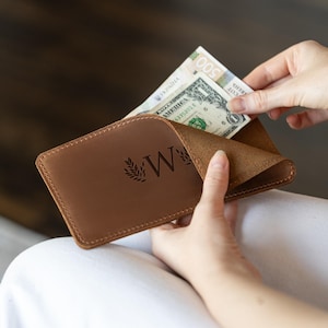 Genuine leather cash sleeve, Personalised money envelope, Money sleeve,Leather cash wallet,Slim cash wallet,Thin cash wallet,Envelope wallet