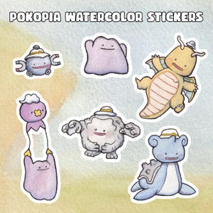 Pokopia idem mini aquarelprints | Vinylstickerpakket