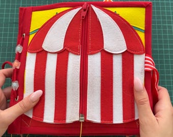 Big Circus Felt Busy Book | Interactive Magic Toy for Toddlers | Handmade Educational Quiet Book