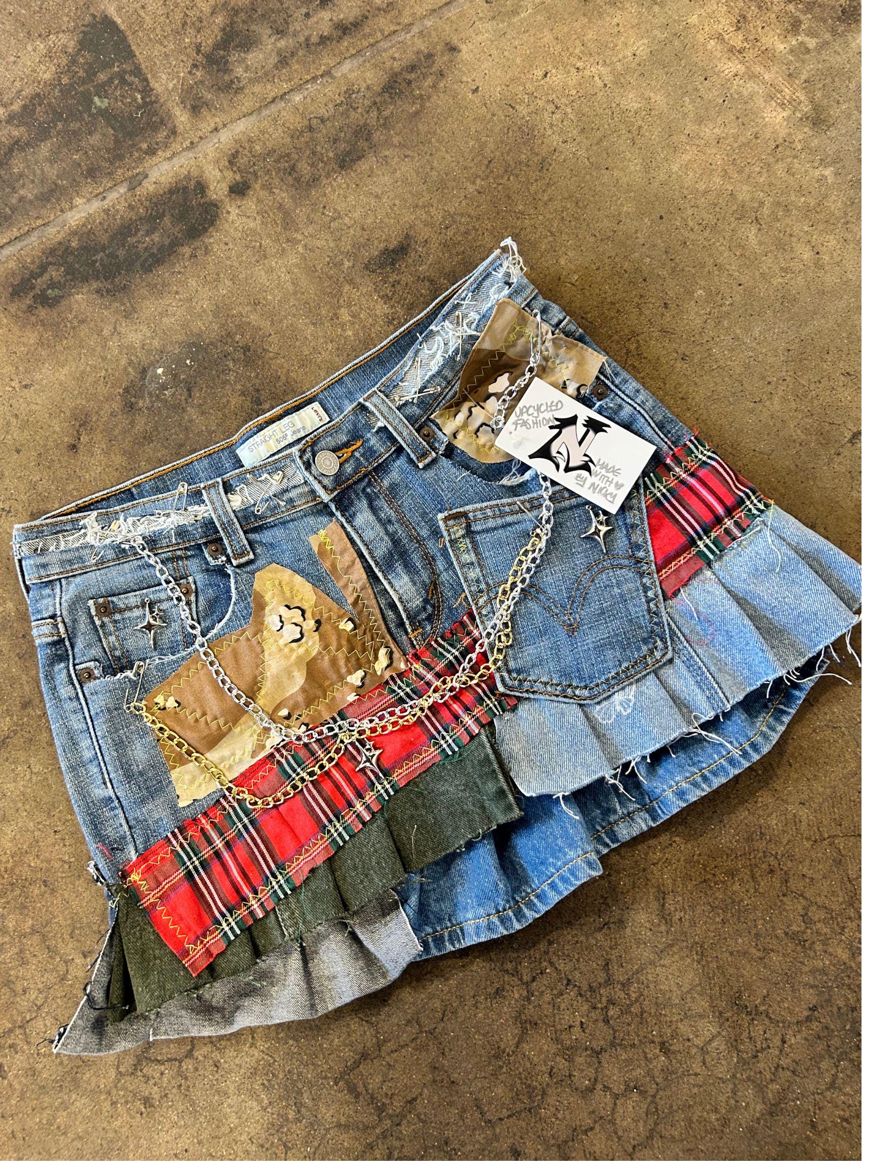 Levi Patchwork Skirt - Etsy