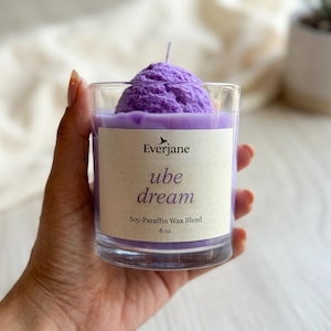 Ube Dream Candle, Fruit Rings Scented Candle, Handmade Soy-Paraffin Candle, Filipino Inspired Gift, 8 oz bild 5