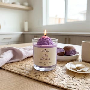 Ube Dream Candle, Fruit Rings Scented Candle, Handmade Soy-Paraffin Candle, Filipino Inspired Gift, 8 oz bild 4
