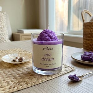 Ube Dream Candle, Fruit Rings Scented Candle, Handmade Soy-Paraffin Candle, Filipino Inspired Gift, 8 oz bild 3