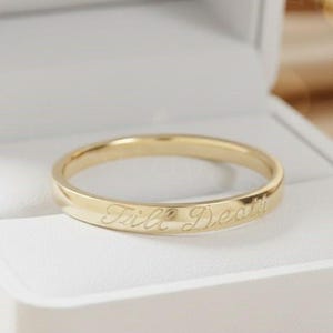 Till Death Ring, Minimalist Ring, Dainty Gold Ring, Symbolic Ring, Promise Ring, Anniversary Ring, Valentine Ring, Personalized Ring, Wedding Band, Solid Gold Ring, Couple Ring, Trendy Jewelry, Gift For Her, Gold Ring, Wedding Band, Till Death Solid Gold Ring, Minimalist Wedding Anniversary Ring, Personalized Till Death Ring, Dainty Gold Promise Ring, Valentine’s Day Symbolic Ring, Couple Commitment Ring Solid Gold, Trendy Minimalist Gold Ring For Her