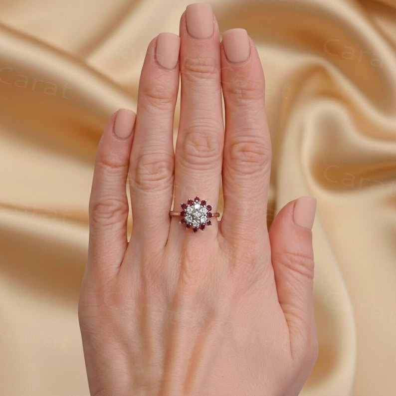 Ruby Ring, Ruby Diamond, Cluster Ring, 14k Gold Ring, Ruby Jewelry, Stackable Ring, Gift For Her, Anniversary Ring, July Birthstone, Gold Ruby Ring, Diamond Ring, Bridal Jewelry, Unique Ring, Diamond Cluster, Gold Ring, Gemstone Jewelry, Ruby And Diamond Cluster Ring 14k Gold, Unique Ruby Stackable Ring For Women, Ruby Diamond Anniversary Ring For Her, July Birthstone Ruby Gold Ring, Elegant Ruby And Diamond Jewelry, Stackable Ruby Gemstone Ring, Luxury Ruby Ring Gift For Her