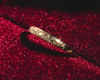 Till Death Ring 10K Solid Gold Dainty Minimalist Ring Personalized Till Death Wedding Anniversary Gift, Trendy Statement Ring Symbolic Ring