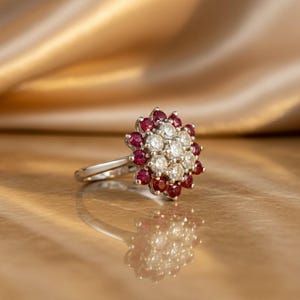 Ruby Ring, Ruby Diamond, Cluster Ring, 14k Gold Ring, Ruby Jewelry, Stackable Ring, Gift For Her, Anniversary Ring, July Birthstone, Gold Ruby Ring, Diamond Ring, Bridal Jewelry, Unique Ring, Diamond Cluster, Gold Ring, Gemstone Jewelry, Ruby And Diamond Cluster Ring 14k Gold, Unique Ruby Stackable Ring For Women, Ruby Diamond Anniversary Ring For Her, July Birthstone Ruby Gold Ring, Elegant Ruby And Diamond Jewelry, Stackable Ruby Gemstone Ring, Luxury Ruby Ring Gift For Her