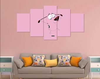 Courage the Feigling Dog Plakat, 5 Teile Leinwände Wandkunst
