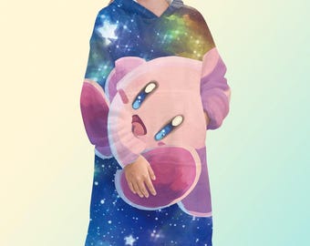 Kirby blanket hoodie, oversize fleece sweatshirt, Unisex
