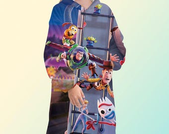 Toy Story 4 blanket hoodie, oversize fleece sweatshirt, Unisex