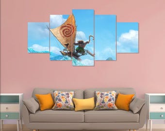 Póster de Moana, película, 5 piezas de lienzo para pared
