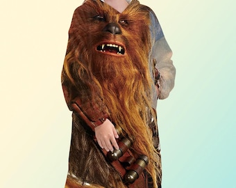 Star Wars Chewbacca Han Solo blanket hoodie, oversize fleece sweatshirt, Unisex